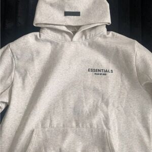 Fear of God Essentials Light Gray Hoodie